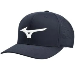 Mizuno Tour Vent Snapback Hat -Golf Shop 2024 mizuno tour vent snapback hat navy white front itempicture