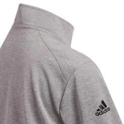 Adidas 2022 Boys Heather Quarter Zip Pullover -Golf Shop adidas 2022 boys heather quarter zip pullover grey three detail 2 itempicture