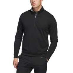 Adidas Elevated Quarter Zip Pullover -Golf Shop adidas 2023 elevated quarter zip pullover black itempicture
