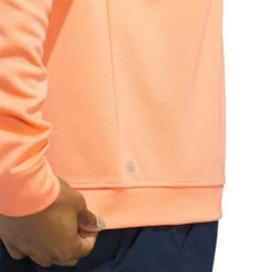 Adidas Elevated Quarter Zip Pullover -Golf Shop adidas 2023 elevated quarter zip pullover coral fusion detail2 itempicture
