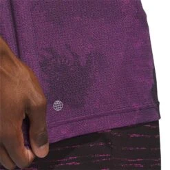 Adidas Flower Mesh Polo 14 Adidas Flower Mesh Polo -Golf Shop adidas 2023 flower mesh polo black lucid fuchsia detail1 itempicture