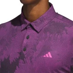 Adidas Flower Mesh Polo 16 Adidas Flower Mesh Polo -Golf Shop adidas 2023 flower mesh polo black lucid fuchsia detail2 itempicture