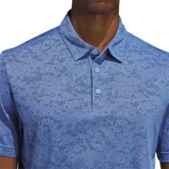 Adidas Textured Jacquard Polo 18 Adidas Textured Jacquard Polo -Golf Shop adidas 2023 textured jacquard polo blue fusion detail3 itempicture
