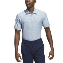 Adidas Textured Jacquard Polo 19 Adidas Textured Jacquard Polo -Golf Shop adidas 2023 textured jacquard polo wonder blue front itempicture