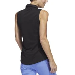 Adidas Women's Texture Sleeveless Polo -Golf Shop adidas 2023 womens texture sleeveless polo black back itempicture