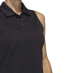 Adidas Women's Texture Sleeveless Polo -Golf Shop adidas 2023 womens texture sleeveless polo black detail itempicture