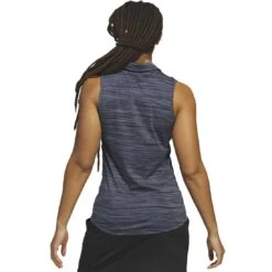 Adidas 2023 Women's Spacedye Sleeveless Polo -Golf Shop adidas 23 womens spacedye sleeveless polo collegiate navy back itempicture