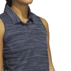 Adidas 2023 Women's Spacedye Sleeveless Polo -Golf Shop adidas 23 womens spacedye sleeveless polo collegiate navy detail itempicture
