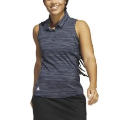 Adidas 2023 Women's Spacedye Sleeveless Polo -Golf Shop adidas 23 womens spacedye sleeveless polo collegiate navy itempicture