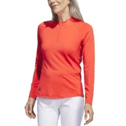 Adidas Women's Ultimate365 Quarter Zip Long Sleeve Mock -Golf Shop adidas 23 womens ultimate365 quarter zip long sleeve mock bright red itempicture