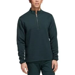 Adidas DWR Quarter Zip -Golf Shop adidas fw22 dwr quarter zip shadow green front itempicture