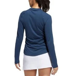 Adidas FW22 Women's Long Sleeve Crew Shirt -Golf Shop adidas fw22 womens long sleeve crew shirt crew navy back itempicture