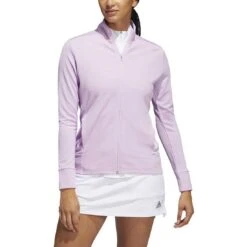 Adidas Women's Textured Full Zip Jacket -Golf Shop adidas fw22 womens textured full zip jacket bliss lilac itempicture