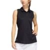 Adidas FW22 Women's Textured Sleeveless Polo 1 Adidas FW22 Women's Textured Sleeveless Polo -Golf Shop adidas fw22 womens textured sleeveless polo black itempicture