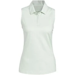Adidas FW22 Women's Textured Sleeveless Polo -Golf Shop adidas fw22 womens textured sleeveless polo linen green front itempicture