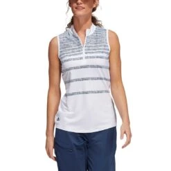 Adidas Women's Ultimate365 Herringbone Stripe Sleeveless Polo