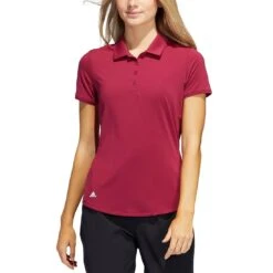 Adidas 2021 Women's Ultimate365 Solid Polo -Golf Shop adidas s21 womens ultimate365 solid short sleeve polo legacy burgundy itempicture