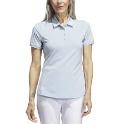 Adidas 2021 Women's Ultimate365 Solid Polo -Golf Shop adidas s21 womens ultimate365 solid short sleeve polo wonder blue model itempicture