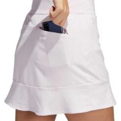 Adidas Women's 16 Inch Frill Skort -Golf Shop adidas ss22 womens 16 inch frill skort almost pink back pocket itempicture