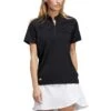 Adidas Women's Short Sleeve Mock Neck Polo -Golf Shop adidas ss22 womens short sleeve mock neck polo black itempicture