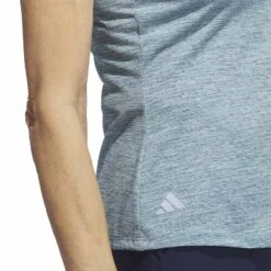 Adidas Women's Heathered Essentials Mock Sleeveless -Golf Shop adidas ss23 womens heathered essentials mock arctic fusion detail itempicture