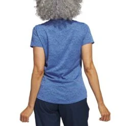 Adidas Women's Jacquard Polo 13 Adidas Women's Jacquard Polo -Golf Shop adidas ss23 womens jacquard polo blue fusion back itempicture