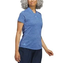 Adidas Women's Jacquard Polo 12 Adidas Women's Jacquard Polo -Golf Shop adidas ss23 womens jacquard polo blue fusion side itempicture