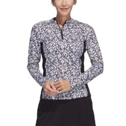 Adidas Women's Ultimate365 Print Pullover 14 Adidas Women's Ultimate365 Print Pullover -Golf Shop adidas ss23 womens ultimate365 print pullover black white itempicture