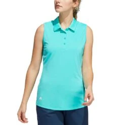 Adidas Women's Ultimate365 Solid Sleeveless Polo -Golf Shop adidas womens ultimate365 solid sleeveless polo semi mint rush model itempicture