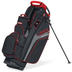 BagBoy Chiller Hybrid Stand Bag -Golf Shop bagboy 2024 chiller hybrid stand bag black charcoal red itempicture