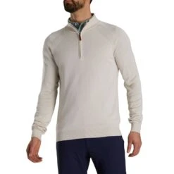 FootJoy Half-Zip Sweater -Golf Shop footjoy half zip sweater oatmeal itempicture