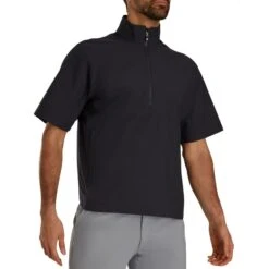 FootJoy HydroLite X Short Sleeve Rain Pullover -Golf Shop footjoy hydrolite x short sleeve rain pullover black black itempicture