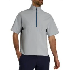 FootJoy HydroLite X Short Sleeve Rain Pullover -Golf Shop footjoy hydrolite x short sleeve rain pullover grey navy itempicture