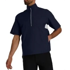 FootJoy HydroLite X Short Sleeve Rain Pullover -Golf Shop footjoy hydrolite x short sleeve rain pullover navy grey itempicture