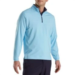 FootJoy Lightweight Solid Midlayer -Golf Shop footjoy solid midlayer withtrim light blue itempicture