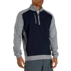 FootJoy Tech Sweater -Golf Shop footjoy tech sweater navy heather grey front itempicture