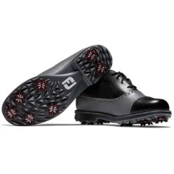 FootJoy Women's Premiere Series Golf Shoes Cap Toe Charcoal/Black -Golf Shop footjoy womens premiere series golf shoes charcoal black cap combo toe itempicture