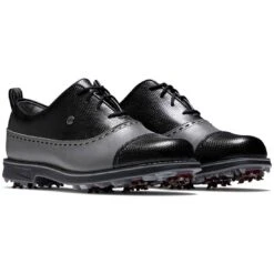 FootJoy Women's Premiere Series Golf Shoes Cap Toe Charcoal/Black -Golf Shop footjoy womens premiere series golf shoes charcoal black cap toe pair itempicture