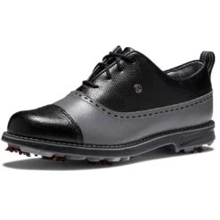 FootJoy Women's Premiere Series Golf Shoes Cap Toe Charcoal/Black -Golf Shop footjoy womens premiere series golf shoes charcoal black cap toe toe itempicture