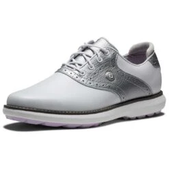 FootJoy Women's Traditions SL Golf Shoes White/Silver 11 FootJoy Women's Traditions SL Golf Shoes White/Silver -Golf Shop footjoy womens traditions sl golf shoes white silver 97897 toe itempicture