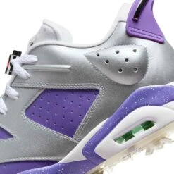 Nike Jordan Retro 6 G Golf Shoes Metallic Silver/Oxygen Purple -Golf Shop nike jordan retro 6 g nrg golf shoes metallic silver oxygen purple detil2 itempicture