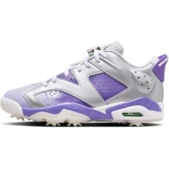 Nike Jordan Retro 6 G Golf Shoes Metallic Silver/Oxygen Purple