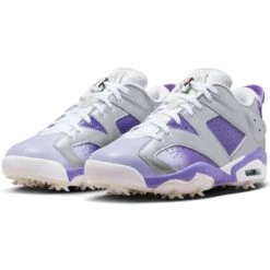 Nike Jordan Retro 6 G Golf Shoes Metallic Silver/Oxygen Purple -Golf Shop nike jordan retro 6 g nrg golf shoes metallic silver oxygen purple pair itempicture