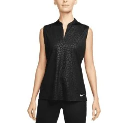 Nike Women's Dri-FIT Victory Embossed Sleeveless Polo -Golf Shop nike womens dri fit victory embossed sleeveless polo black itempicture