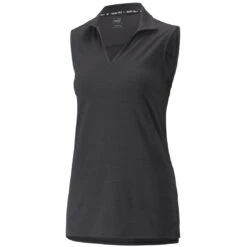 Puma Women's CLOUDSPUN Coast Sleeveless Polo -Golf Shop puma 2022 womens cloudspun coast sleeveless polo black itempicture