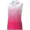 Puma Women's MATTR Stripe Sleeveless Polo -Golf Shop puma 2023 womens mattr stripe sleeveless polo orchid shadow itempicture