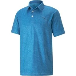 Puma Cloudspun Primary Polo -Golf Shop puma cloudspun primary polo lake blue front itempicture