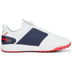 Puma Ignite Elevate Disc Golf Shoes White/Silver/Navy -Golf Shop puma ignite elevate disc golf shoes white silver navy 376080 04 profile2 itempicture