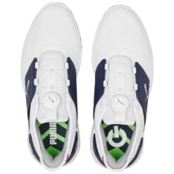 Puma Ignite Elevate Disc Golf Shoes White/Silver/Navy -Golf Shop puma ignite elevate disc golf shoes white silver navy 376080 04 top itempicture