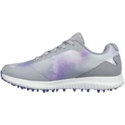 Skechers Women's Arch Fit GO GOLF Max 2 Splash Golf Shoes Grey/Purple -Golf Shop skechers w arch fit go golf max 2 splash grey purple 123068 gypr spine itempicture